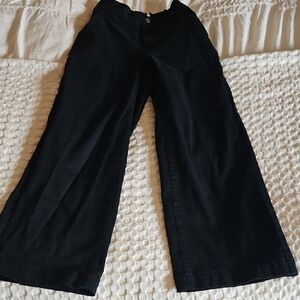 OAK + FORT Black Wide Leg Cropped Pants Xxs